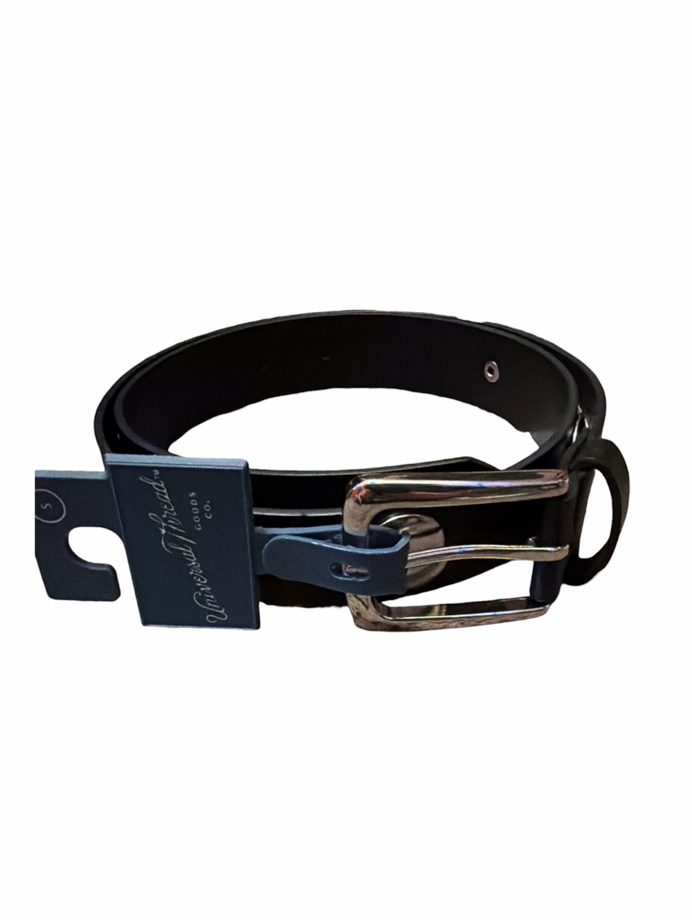 Universal Thread Black Faux Leather Studded Belt Silver Buckle NWT - Picture 2 of 2